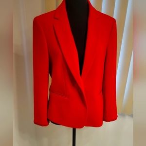 Pure red Ann Tayloe one button blazer